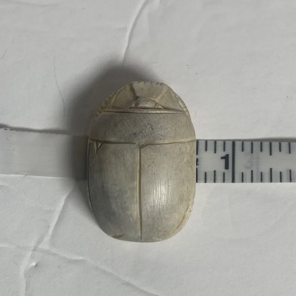 Bone Carved Scarab Bead Egyptian Style Amulet – Hand Carved, Drilled